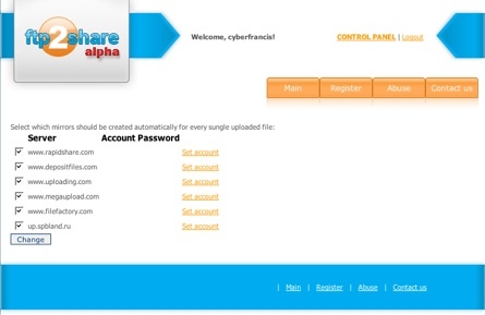 FTP2Share, subiendo archivos a varios servidores de forma simultánea