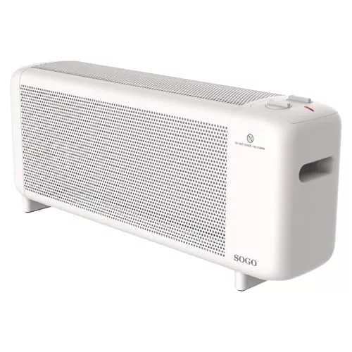 Sogo Radiador Eléctrico Bajo Consumo de Mica - Estufa Eléctrica Calor instantáneo y funcionamiento silencioso - Termostato Ajustable - 2 potencias 750/1500W - Protección Contra el Sobrecalentamiento