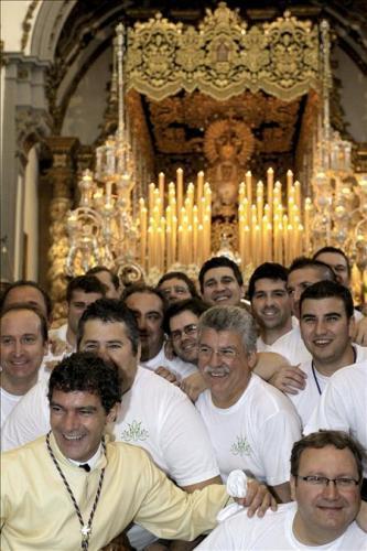 Antonio Banderas, uno más entre los malageños en Semana Santa