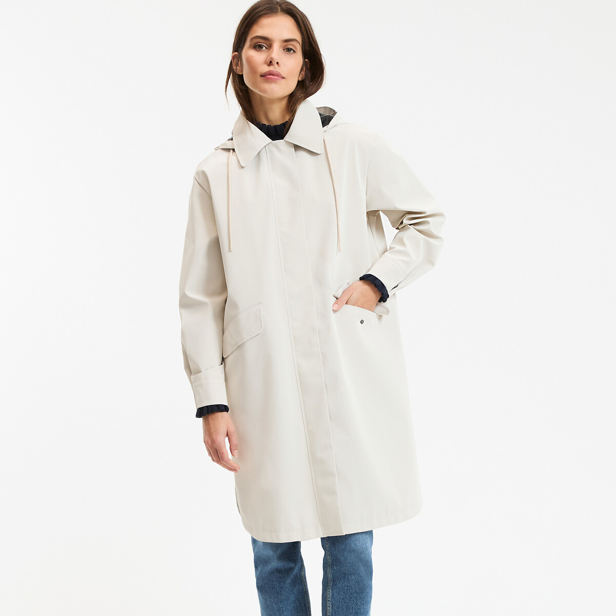 Impermeable oversize con capucha, Signature PRISCA