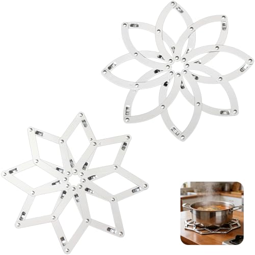 2 PCS Salvamanteles de Acero Inoxidable Retráctil