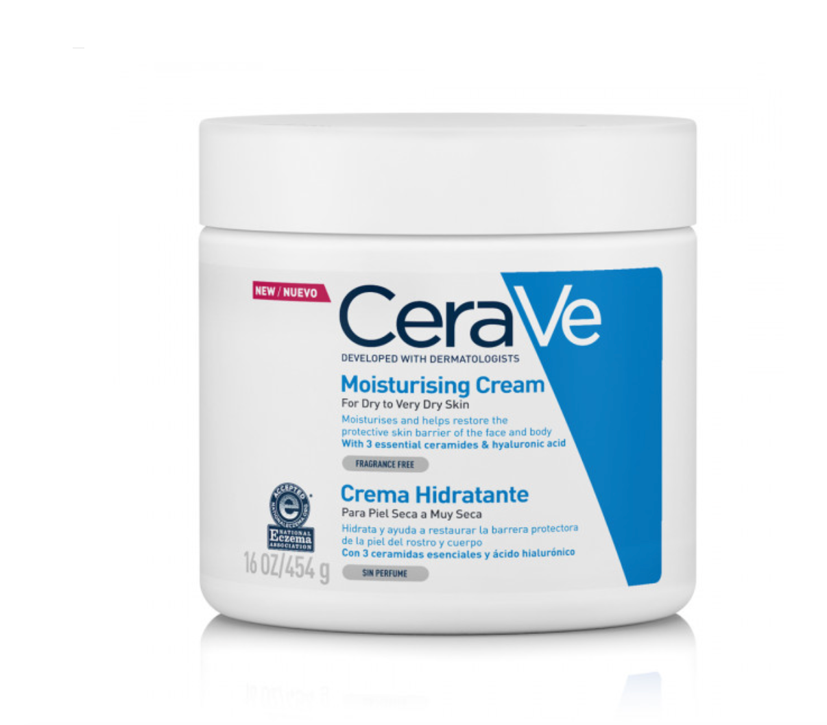 Crema hidratante desarrollada con dermatólogos indicada para piel muy seca.