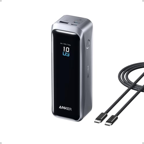 Anker Prime Batería Externa, Cargador portátil de 20,100 mAh, 3 Puertos, Salida máx 220 W, Carga bidireccional, Aprobado TSA, Control Mediante App, para MacBook, iPhone 16/15 y más (Base no incluida)