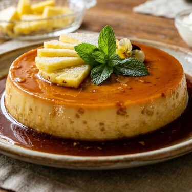 Cómo hacer un postre con piña en almíbar estilo flan: sin horno y en solo 30 minutos