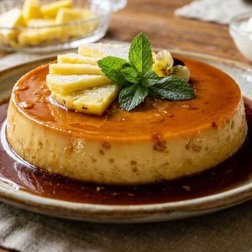Cómo hacer un postre con piña en almíbar estilo flan: sin horno y en solo 30 minutos