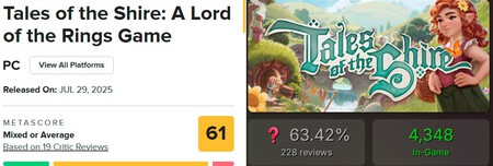 Tales of the Shire se hunde: es uno de los juegos peor valorados de la historia de El Señor de los Anillos