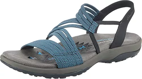 Skechers REGGAE SLIM SKECH APPEAL, Sandalias de Punta Descubierta para Mujer, Navy Gore, 37 EU