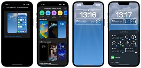 iOS 16 でロック画面を変更するために必要な手順の一部。