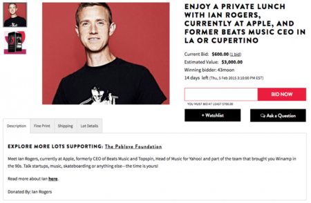 Otro ejecutivo de Apple que se apunta a subastar comidas: Ian Rogers, antiguo CEO de Beats Music