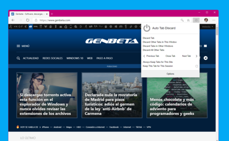 Con esta extensión para Chrome y Firefox puedes reducir el uso de memoria y CPU de tus pestañas en cualquier momento