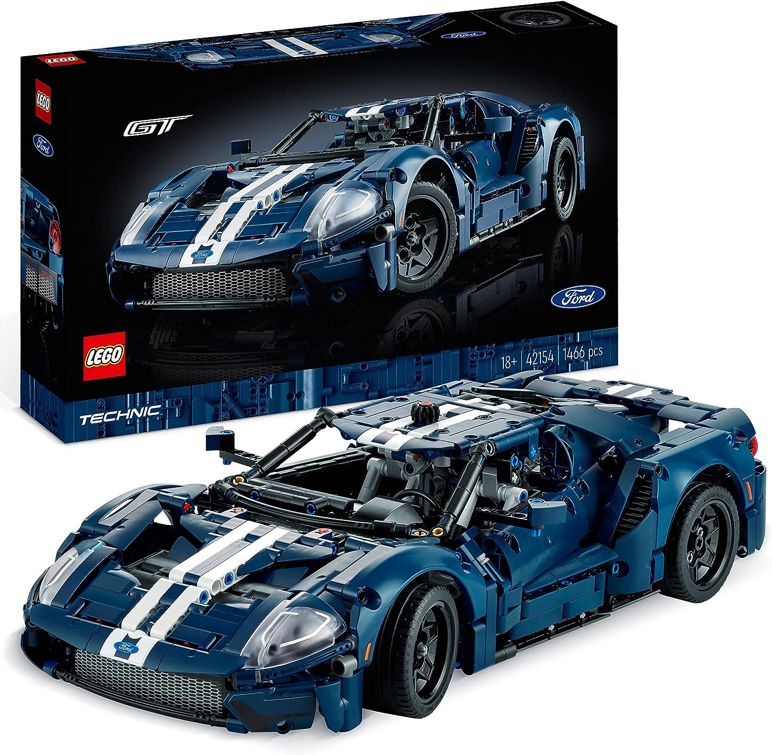 LEGO 42154 Technic Ford GT 2022, Maqueta para Construir para Adultos, Modelo de Coche a Escala 1:12, Edición Coleccionable