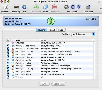 Missing Sync, sincronización de Windows Mobile con Mac OS X
