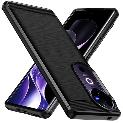 ivoler Funda para Vivo V40 5G, [Protección Militar] Carcasa Protectora Antigolpes, Fina Suave TPU Silicona Caso Delgada Anti-Choques Antihuellas Bumper Case, Negro