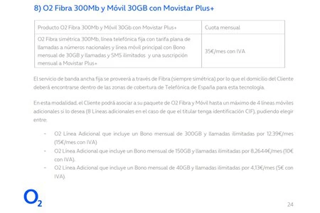 Condiciones legales tarifa fugaz de O2