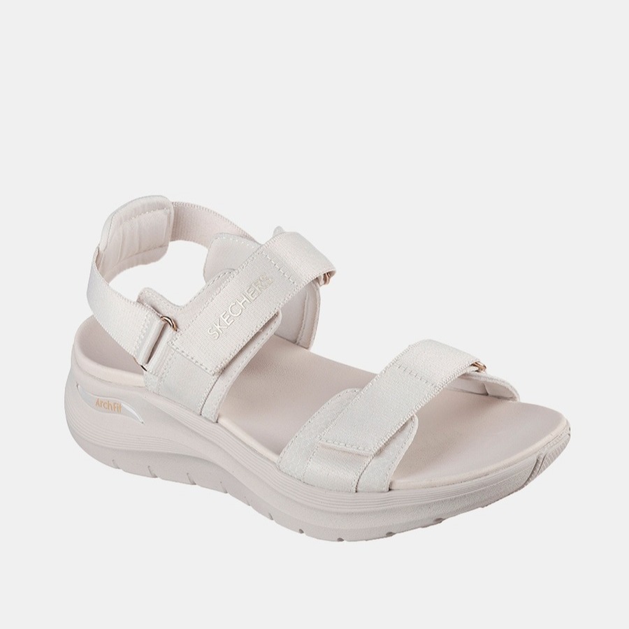 Sandalia arch fit con triple ajuste de velcro Blanco Skechers


