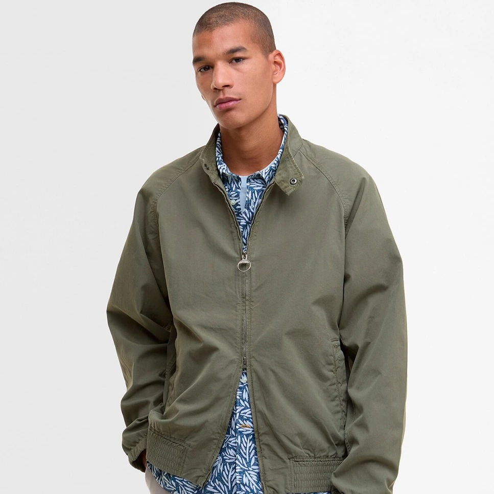 Barbour - Chaqueta de hombre de cremallera y cierre cuello con autom�tico.