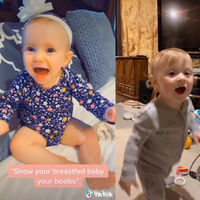 Las adorables reacciones de alegría de los bebés que son amamantados al ver el pecho de sus madres