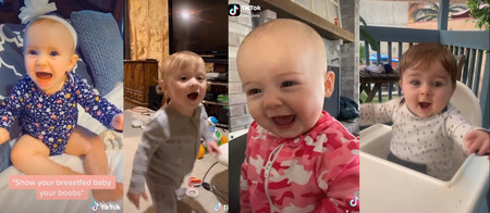 Las adorables reacciones de alegría de los bebés que son amamantados al ver el pecho de sus madres