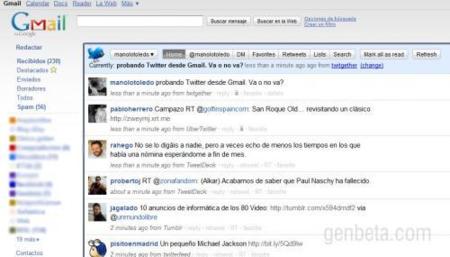Añade Facebook y Twitter a Gmail