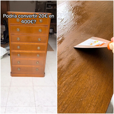 Compra un mueble de abuela por 20 euros en Wallapop y lo convierte en uno de 400 euros con muy pocos materiales