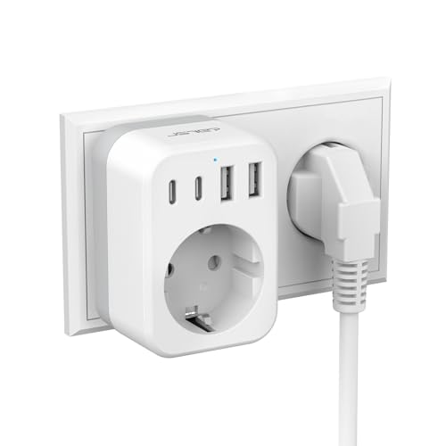 JSVER - Enchufes con USB C, 5 en 1