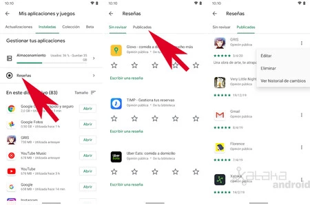 Google Playのレビュー