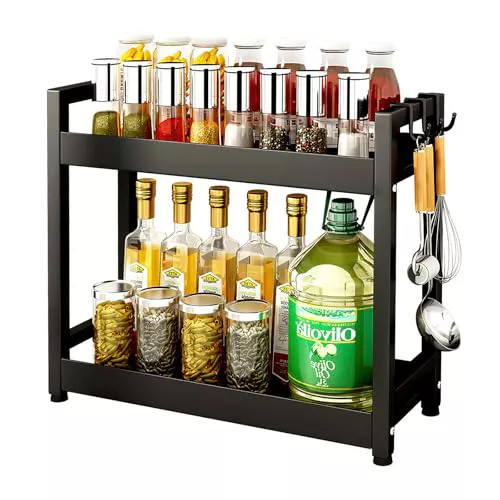 2 Niveles Especiero de Cocina, Organizador Especias 41*14*35.5 cm