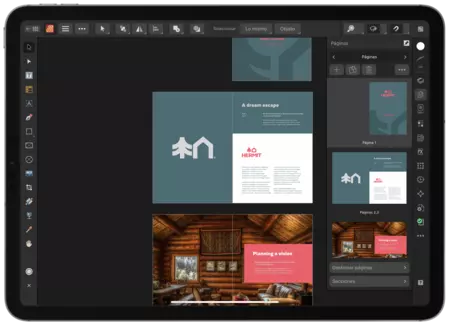 iPad 上の Affinity Publisher。