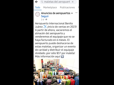 facebook fraude maletas