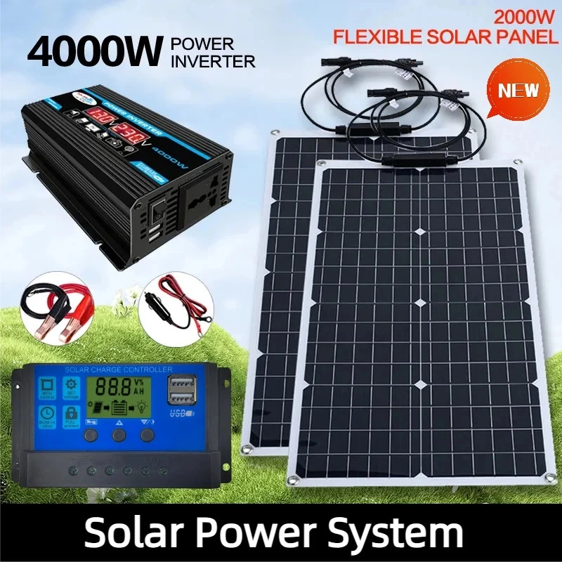 Sistema de energía Solar de 2000W, 110V/220V, 4000W