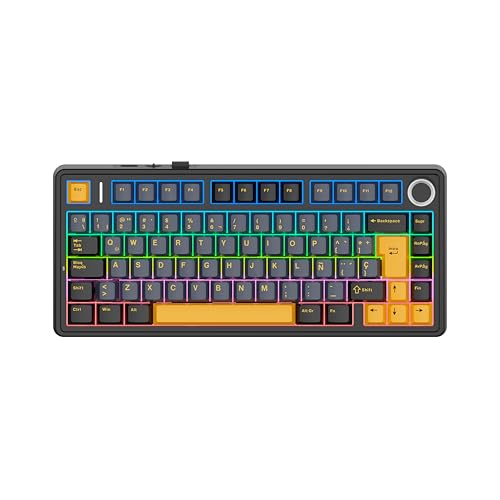 EPOMAKER Aula F75 Teclado Mecánico Inalámbrico para Gaming, Distribución 75% en Español