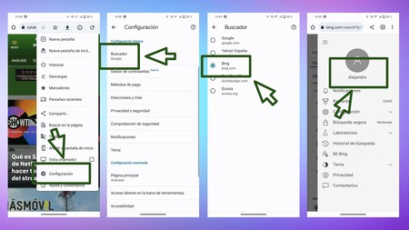 Cambiar Google por Bing