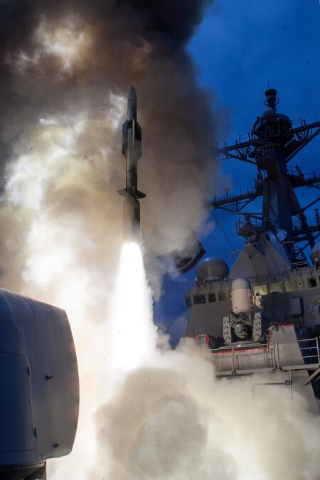 I have Navy Arleight-Burke Class Guide-Missile Destroyer Uss John Paul Jones (DDG-53) Launches A RIM-174 Standard Eram (Standard Missile-6, SM-6)