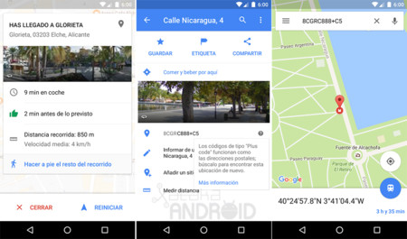 Google Maps 9.35 para Android: ahora con códigos "Plus code" y nueva información "Has llegado a..."