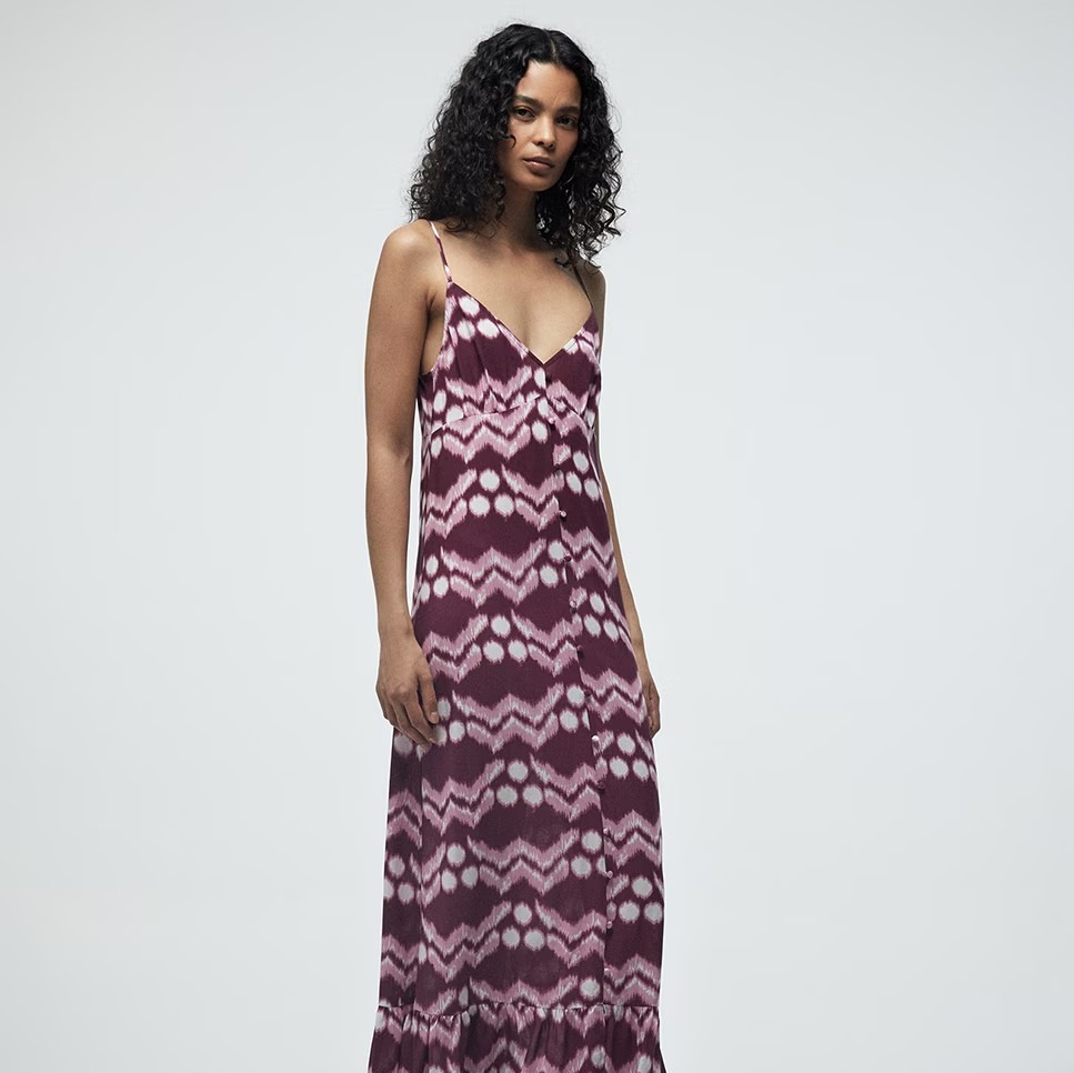 Vestido largo con estampado tie-dye de Sfera