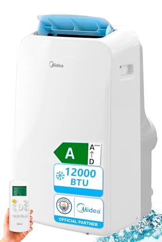 MIDEA Pingüino Aire Acondicionado Portátil 3 en 1 | 3000 Frigorías / 12000 BTU | Air conditioner Silencioso 43m2 - Deshumidificador Ventilador Climatizador 3500 W - 4 modalidades con kit de ventana