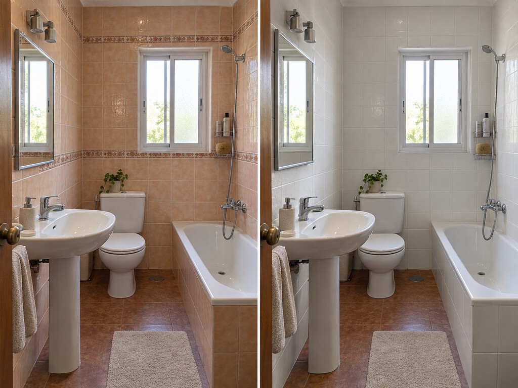 Cambiar los azulejos del baño es un engorro (y muy caro): esta solución es mucho más fácil y elegante 