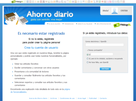 Nuevo registro en Ahorro Diario