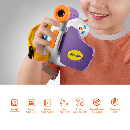 Cámara de video para niños Amkov DV-C7, con grabación FullHD, por 15,49 euros con este cupón