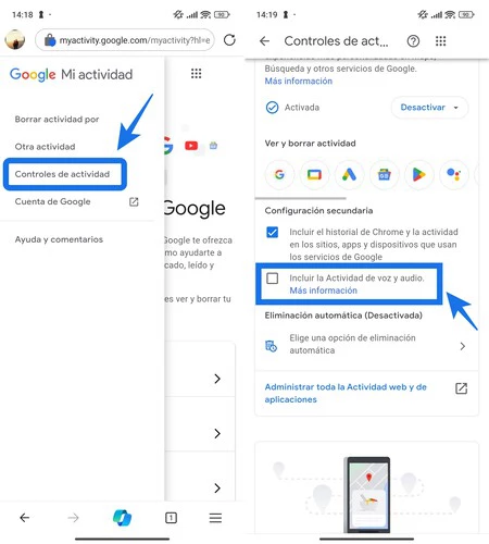 私の Google Voice アクティビティ