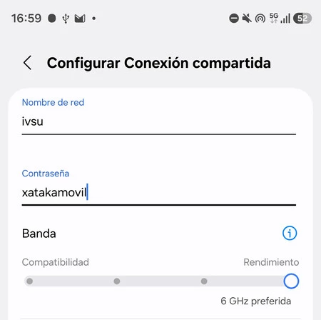 Configuración del hotspot de los Samsung Galaxy en la banda de 6 GHz