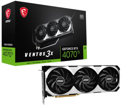 MSI NVIDIA GeForce RTX 4070 Ti Ventus 3X 12G OC - Tarjeta gráfica, 12 GB GDDR6X