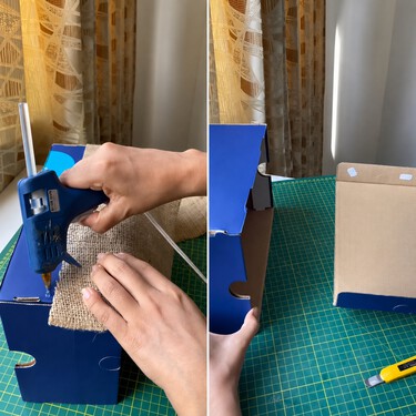 No lo sabía, pero con una caja de zapatos puedes hacer tú mismo este organizador de toallas para el baño 
