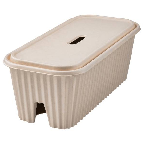 HÖNSNÄT Caja para cables, natural, 38x18x14 cm