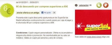 6 euros de descuento en supermecados Supersol