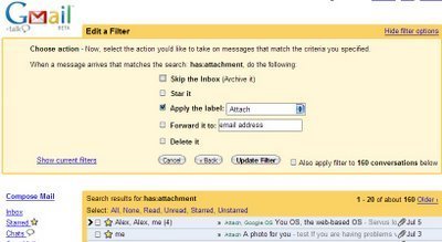 Nuevo en GMail: aplicando flitros a antiguos correos