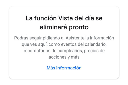 Google elimina 'Vista del día', el heredero de Google Now, de su aplicación