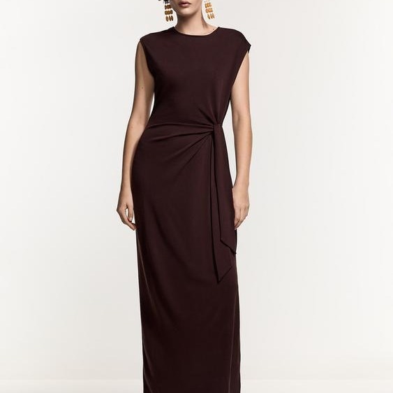 Vestido lazada marrón chocolate