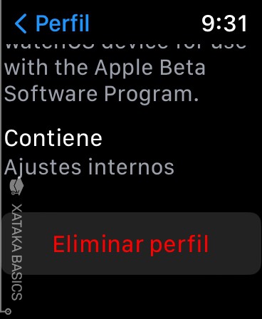 Eliminar Perfil Watchos