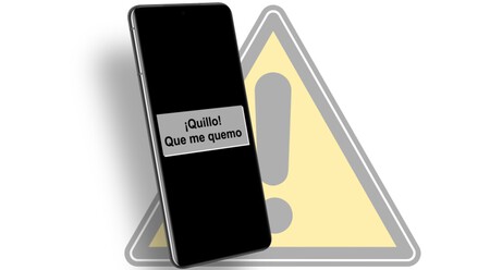 Ilustración de un móvil con un símbolo de alerta